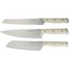 image:imageSur La Table Kitchen Essentials 14 Piece Cutlery Set German Steel Forged Knives Beech Wood Block Chef Santoku Bread Steak Knives Shears amp Sharpener  Linen WhiteLinen White 14pc Set
