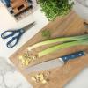image:imageSur La Table Kitchen Essentials 14 Piece Cutlery Set German Steel Forged Knives Beech Wood Block Chef Santoku Bread Steak Knives Shears amp Sharpener  Linen WhiteBlue 14pc Set