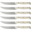 image:imageSur La Table Kitchen Essentials 14 Piece Cutlery Set German Steel Forged Knives Beech Wood Block Chef Santoku Bread Steak Knives Shears amp Sharpener  Linen WhiteLinen White 14pc Set