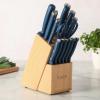 image:imageSur La Table Kitchen Essentials 14 Piece Cutlery Set German Steel Forged Knives Beech Wood Block Chef Santoku Bread Steak Knives Shears amp Sharpener  Linen WhiteBlue 14pc Set