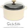image:imageSur La Table Kitchen Essentials 4Piece Enameled Cast Iron Stackable Cookware Set 53 Qt Dutch Oven with Lid Braiser amp Grill Pan Navy Blue Gold Knob Oven Safe to 500F Induction CompatibleEggshell White 5qt Dutch