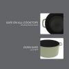 image:imageSur La Table Kitchen Essentials 4Piece Enameled Cast Iron Stackable Cookware Set 53 Qt Dutch Oven with Lid Braiser amp Grill Pan Navy Blue Gold Knob Oven Safe to 500F Induction CompatibleJuniper Green 5qt Dutch