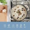 image:imageSur La Table Kitchen Essentials 4Piece Enameled Cast Iron Stackable Cookware Set 53 Qt Dutch Oven with Lid Braiser amp Grill Pan Navy Blue Gold Knob Oven Safe to 500F Induction CompatibleEggshell White 5qt Dutch