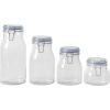 image:imageSur La Table Lyon Court 4Piece Glass Canister Set with Airtight Trigger Clamp Lids Clear  71 oz 54 oz 37 oz amp 225 oz Sizes Rubber Gasket Seal Dishwasher Safe Food Storage JarsSet of 4 71 oz  54 oz  37 oz  225 oz