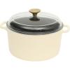 image:imageSur La Table Kitchen Essentials 4Piece Enameled Cast Iron Stackable Cookware Set 53 Qt Dutch Oven with Lid Braiser amp Grill Pan Navy Blue Gold Knob Oven Safe to 500F Induction CompatibleEggshell White 5qt Dutch
