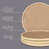 image:imageGibson Elite  Made in Portugal  Port Gaia 102 Inch Dinner Plates Set of 4  Reactive Glaze Dish Set  BlueTaupe Dinner Plates