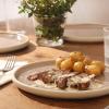 image:imageGibson Elite  Made in Portugal  Port Gaia 102 Inch Dinner Plates Set of 4  Reactive Glaze Dish Set  BlueTaupe Dinner Plates