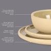 image:imageGibson Elite  Made in Portugal  Port Gaia 12 Piece Service for 4 Plates and Bowls Reactive Glaze Dishes Stoneware Ceramic Dinnerware Set  GreyGrey 12pc Dinnerware Set