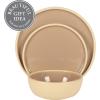 image:imageGibson Elite  Made in Portugal  Port Gaia 12 Piece Service for 4 Plates and Bowls Reactive Glaze Dishes Stoneware Ceramic Dinnerware Set  GreyTaupe 12pc Dinnerware Set