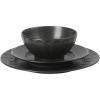 image:imageGibson Elite Humphrey Lane 12 Piece Service for 4 Plates and Bowls Reactive Glaze Dishes Stoneware Ceramic Dinnerware Set  WhiteBlack Winchester Way