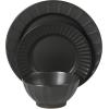 image:imageGibson Elite Humphrey Lane 12 Piece Service for 4 Plates and Bowls Reactive Glaze Dishes Stoneware Ceramic Dinnerware Set  WhiteBlack Winchester Way