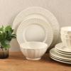 image:imageGibson Elite Humphrey Lane 12 Piece Service for 4 Plates and Bowls Reactive Glaze Dishes Stoneware Ceramic Dinnerware Set  WhiteOffWhite Winchester Way