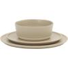 image:imageGibson Elite Humphrey Lane 12 Piece Service for 4 Plates and Bowls Reactive Glaze Dishes Stoneware Ceramic Dinnerware Set  WhiteTaupe Humphrey Lane