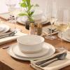 image:imageGibson Elite Humphrey Lane 12 Piece Service for 4 Plates and Bowls Reactive Glaze Dishes Stoneware Ceramic Dinnerware Set  WhiteWhite Humphrey Lane