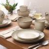 image:imageGibson Elite Octavia Place 16 Piece Stoneware Dinnerware Set Service for 4 Coupe Modern Plates amp Bowls Reactive Glaze Finish Taupe Microwave amp Dishwasher SafeTaupe Jasper