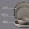 image:imageGibson Elite Octavia Place 16 Piece Stoneware Dinnerware Set Service for 4 Coupe Modern Plates amp Bowls Reactive Glaze Finish Taupe Microwave amp Dishwasher SafeGrey Beckett