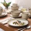 image:imageGibson Elite Octavia Place 16 Piece Stoneware Dinnerware Set Service for 4 Coupe Modern Plates amp Bowls Reactive Glaze Finish Taupe Microwave amp Dishwasher SafeTaupe Jasper
