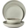 image:imageGibson Elite Octavia Place 16 Piece Stoneware Dinnerware Set Service for 4 Coupe Modern Plates amp Bowls Reactive Glaze Finish Taupe Microwave amp Dishwasher SafeAsh White Beckett