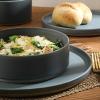 image:imageGibson Elite Octavia Place 16 Piece Stoneware Dinnerware Set Service for 4 Coupe Modern Plates amp Bowls Reactive Glaze Finish Taupe Microwave amp Dishwasher SafeBlue Tatum