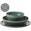 image:imageGibson Elite Octavia Place 16 Piece Stoneware Dinnerware Set Service for 4 Coupe Modern Plates amp Bowls Reactive Glaze Finish Taupe Microwave amp Dishwasher SafeGreen Beckett