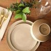 image:imageGibson Elite Octavia Place 16 Piece Stoneware Dinnerware Set Service for 4 Coupe Modern Plates amp Bowls Reactive Glaze Finish Taupe Microwave amp Dishwasher SafeTaupe Octavia Place