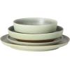 image:imageGibson Elite Octavia Place 16 Piece Stoneware Dinnerware Set Service for 4 Coupe Modern Plates amp Bowls Reactive Glaze Finish Taupe Microwave amp Dishwasher SafeGreen Octavia Place