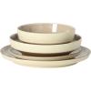 image:imageGibson Elite Octavia Place 16 Piece Stoneware Dinnerware Set Service for 4 Coupe Modern Plates amp Bowls Reactive Glaze Finish Taupe Microwave amp Dishwasher SafeTaupe Octavia Place