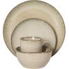 image:imageGibson Elite Octavia Place 16 Piece Stoneware Dinnerware Set Service for 4 Coupe Modern Plates amp Bowls Reactive Glaze Finish Taupe Microwave amp Dishwasher SafeTaupe Jasper