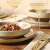 image:imageGibson Elite Octavia Place 16 Piece Stoneware Dinnerware Set Service for 4 Coupe Modern Plates amp Bowls Reactive Glaze Finish Taupe Microwave amp Dishwasher SafeTaupe Octavia Place