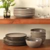 image:imageGibson Elite Octavia Place 16 Piece Stoneware Dinnerware Set Service for 4 Coupe Modern Plates amp Bowls Reactive Glaze Finish Taupe Microwave amp Dishwasher SafeGrey Beckett