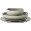 image:imageGibson Elite Octavia Place 16 Piece Stoneware Dinnerware Set Service for 4 Coupe Modern Plates amp Bowls Reactive Glaze Finish Taupe Microwave amp Dishwasher SafeAsh White Beckett