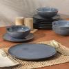image:imageGibson Elite Sandy Pines 4 Piece Nesting Bowl Set 4 55 7 amp 9 Round Stoneware Bowls Reactive Glaze Finish Blue Mixing Prep amp Serving Bowls Microwave amp Dishwasher SafeBlue Sandy Pines