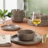 image:imageGibson Elite Sandy Pines 4 Piece Nesting Bowl Set 4 55 7 amp 9 Round Stoneware Bowls Reactive Glaze Finish Blue Mixing Prep amp Serving Bowls Microwave amp Dishwasher SafeBrown Northrock