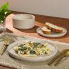image:imageGibson Elite Sandy Pines 4 Piece Nesting Bowl Set 4 55 7 amp 9 Round Stoneware Bowls Reactive Glaze Finish Blue Mixing Prep amp Serving Bowls Microwave amp Dishwasher SafeCream White Solana