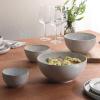 image:imageGibson Elite Sandy Pines 4 Piece Nesting Bowl Set 4 55 7 amp 9 Round Stoneware Bowls Reactive Glaze Finish Blue Mixing Prep amp Serving Bowls Microwave amp Dishwasher SafeTaupe Sandy Pines Bowls