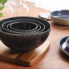 image:imageGibson Elite Sandy Pines 4 Piece Nesting Bowl Set 4 55 7 amp 9 Round Stoneware Bowls Reactive Glaze Finish Blue Mixing Prep amp Serving Bowls Microwave amp Dishwasher SafeBlue Sandy Pines Bowls