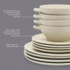 image:imageGibson Elite Sandy Pines 4 Piece Nesting Bowl Set 4 55 7 amp 9 Round Stoneware Bowls Reactive Glaze Finish Blue Mixing Prep amp Serving Bowls Microwave amp Dishwasher SafeWhite Cream Clover Hill
