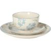 image:imageGibson Home Hometown Diner 12Piece Porcelain Dinnerware Set Round Plates and Bowls Set for 4 White with Green Rim Dishwasher Safe  Dinner Plate Salad Plate amp Cereal BowlBlue Floral Amdiral Hall