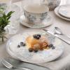 image:imageGibson Home Hometown Diner 12Piece Porcelain Dinnerware Set Round Plates and Bowls Set for 4 White with Green Rim Dishwasher Safe  Dinner Plate Salad Plate amp Cereal BowlBlue Floral Amdiral Hall