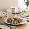 image:imageGibson Home Hometown Diner 12Piece Porcelain Dinnerware Set Round Plates and Bowls Set for 4 White with Green Rim Dishwasher Safe  Dinner Plate Salad Plate amp Cereal BowlWhite w Green Rim Hometown Diner