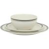 image:imageGibson Home Hometown Diner 12Piece Porcelain Dinnerware Set Round Plates and Bowls Set for 4 White with Green Rim Dishwasher Safe  Dinner Plate Salad Plate amp Cereal BowlWhite w Black Rim Hometown Diner