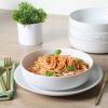 image:imageGibson Home Hometown Diner 12Piece Porcelain Dinnerware Set Round Plates and Bowls Set for 4 White with Green Rim Dishwasher Safe  Dinner Plate Salad Plate amp Cereal BowlWhite Dinah