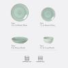 image:imageGibson Home Hometown Diner 12Piece Porcelain Dinnerware Set Round Plates and Bowls Set for 4 White with Green Rim Dishwasher Safe  Dinner Plate Salad Plate amp Cereal BowlTeal Stonebury