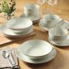 image:imageGibson Home Hometown Diner 12Piece Porcelain Dinnerware Set Round Plates and Bowls Set for 4 White with Green Rim Dishwasher Safe  Dinner Plate Salad Plate amp Cereal BowlGrey Stonebury