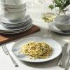 image:imageGibson Home Hometown Diner 12Piece Porcelain Dinnerware Set Round Plates and Bowls Set for 4 White with Green Rim Dishwasher Safe  Dinner Plate Salad Plate amp Cereal BowlBlue  White Cloudlight