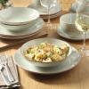 image:imageGibson Home Hometown Diner 12Piece Porcelain Dinnerware Set Round Plates and Bowls Set for 4 White with Green Rim Dishwasher Safe  Dinner Plate Salad Plate amp Cereal BowlGrey Stonebury