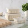 image:imageMartha Stewart Broadbrook 6 Piece Stoneware Meal Prep Container Set with Lids Rectangular Food Storage amp Bakewar Oven Refridgerator Microwave Dishwasher SafeCream Broadbrook  Rectangular