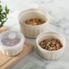 image:imageMartha Stewart Broadbrook 6 Piece Stoneware Meal Prep Container Set with Lids Rectangular Food Storage amp Bakewar Oven Refridgerator Microwave Dishwasher SafeCream Broadbrook  Round