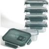 image:imageMartha Stewart Broadbrook 6 Piece Stoneware Meal Prep Container Set with Lids Rectangular Food Storage amp Bakewar Oven Refridgerator Microwave Dishwasher SafeGlassGreen Lid Shadowbrook  Rectangular