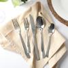 image:imageMartha Stewart Chiggi 20Piece Silver Stainless Steel Flatware Set Service for 4  Dinner Forks Salad Forks Knives Dinner Spoons amp Teaspoons  Minimalist Silver Mirror Polish Dishwasher SafeSilver Chiggi